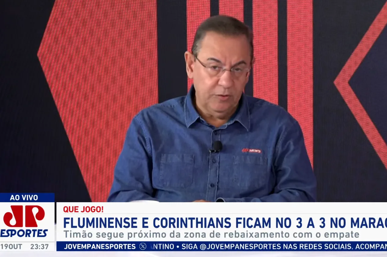 Flávio Prado critica futebol do Corinthians em empate contra o Fluminense