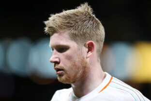 STOCKHOLM, SWEDEN - MARCH 24: Kevin De Bruyne of Belgium looks on during the UEFA EURO 2024 qualifying round group F match between Sweden and Belgium at Friends Arena on March 24, 2023 in Stockholm, Sweden. (Photo by Linnea Rheborg/Getty Images)