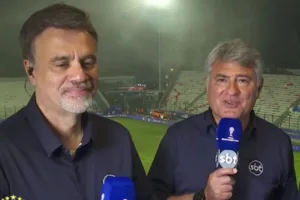 Cleber Machado deixa escapar palavrão em final da Sul-Americana no SBT; assista