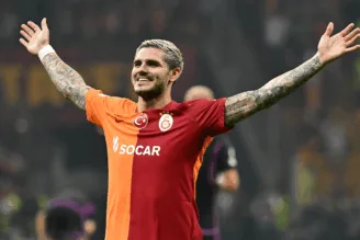 Foto de Mauro Icardi em jogo do Galatasaray para representar o atacante argentino que estaria na mira do Real Madrid no Mercado da bola e pode ser negociado do clube turco para os merengues na próxima janela de transferências