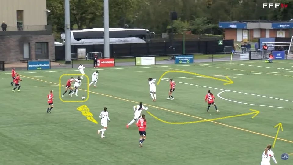 Ana Vitória costuma vir do banco de reservas e se transformou numa das "coringas" do meio-campo do Paris Saint-Germain. Foto: Reprodução / YouTube / D1 Arkema Officielle