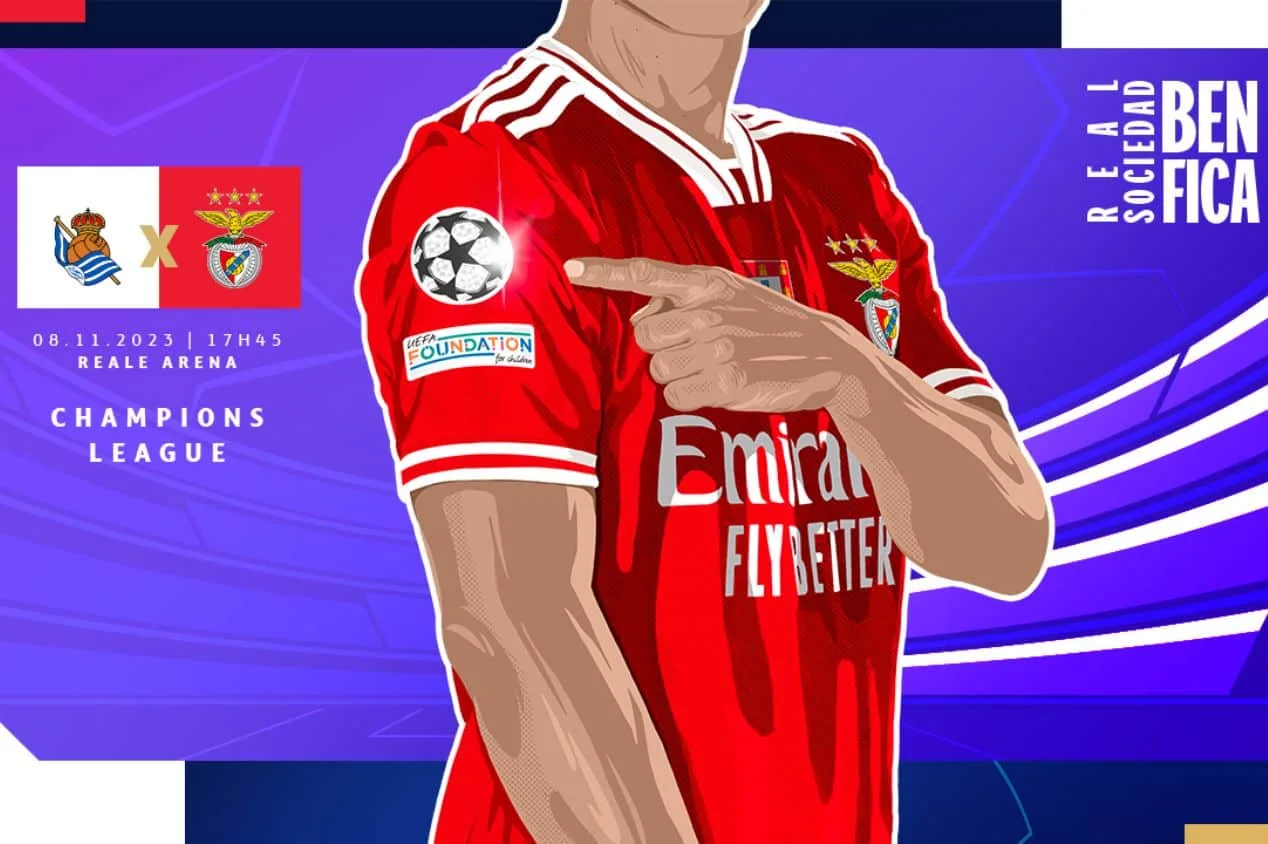 Real Sociedad x Benfica: onde assistir ao jogo da Champions League