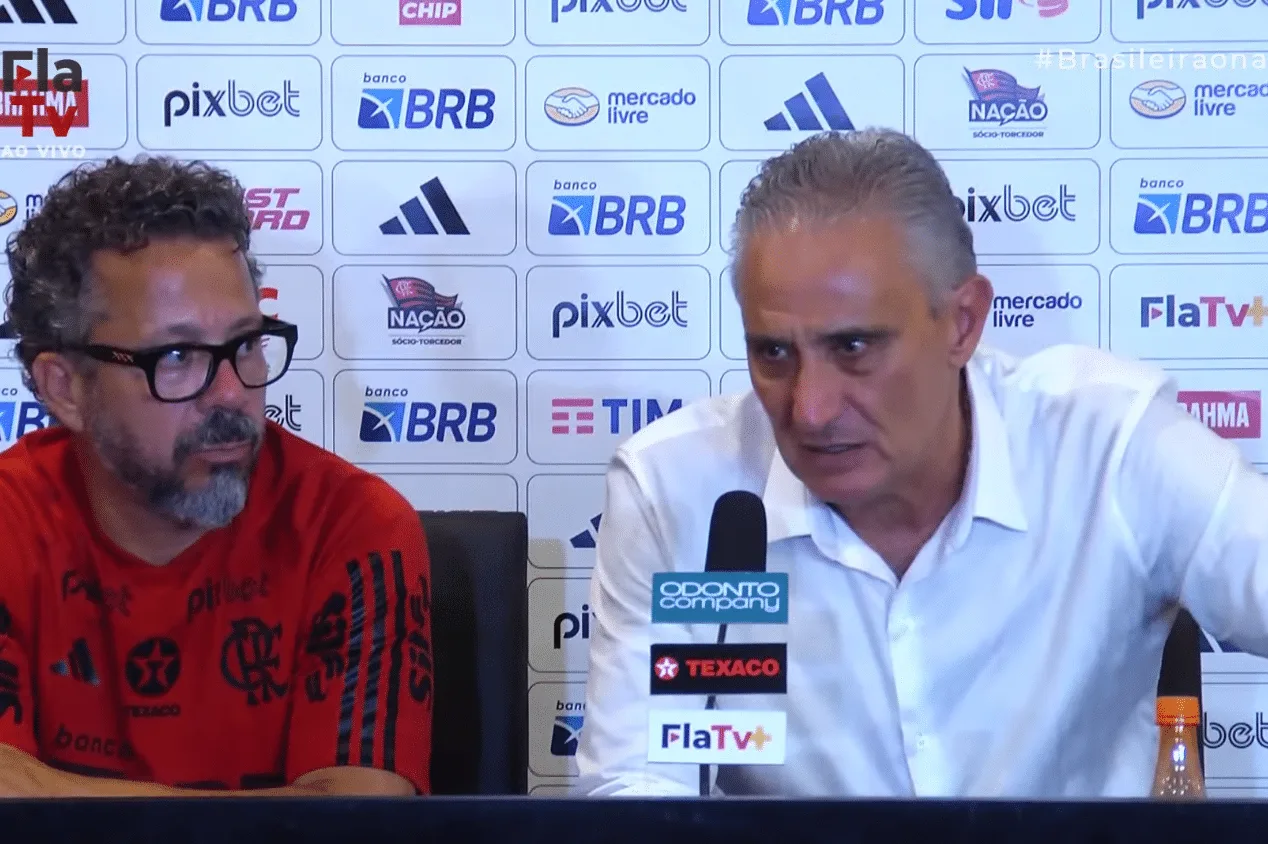 Tite se irrita na coletiva após jogo do Flamengo contra o Fortaleza; veja