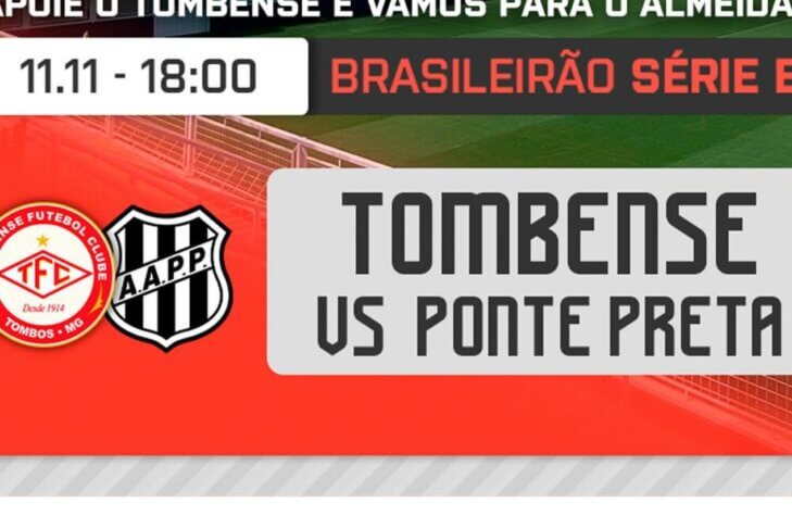 Tombense x Ponte Preta: onde assistir à partida da Série B