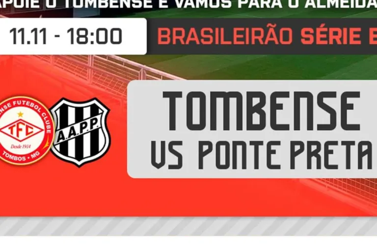 Tombense x Ponte Preta: onde assistir à partida do Brasileirão Série B