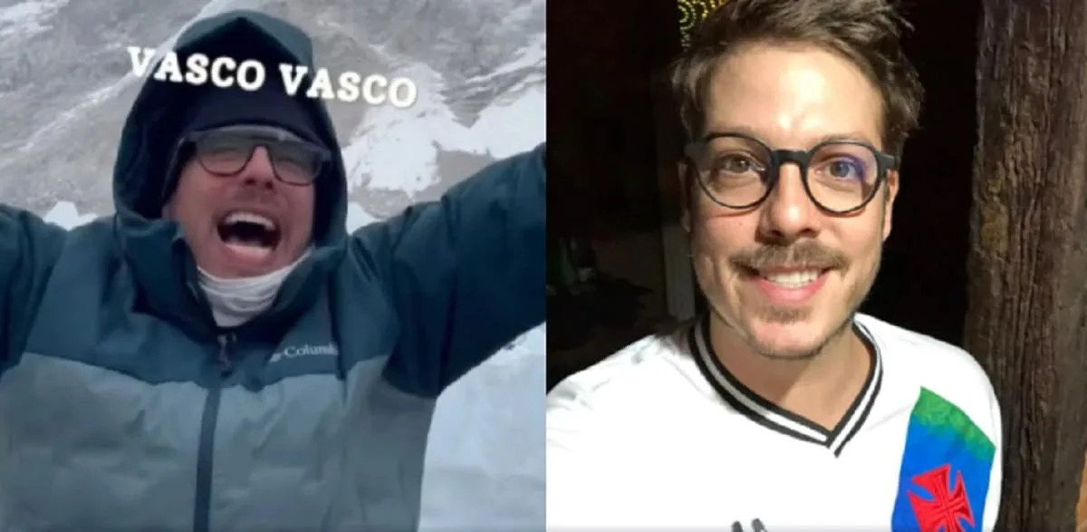 Fabio Porchat comemora permanência do Vasco no Brasileirão Série A diretamente do Everest