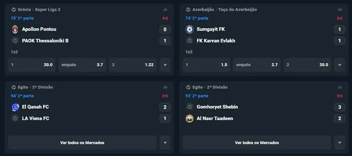 página de odds do site blaze.com