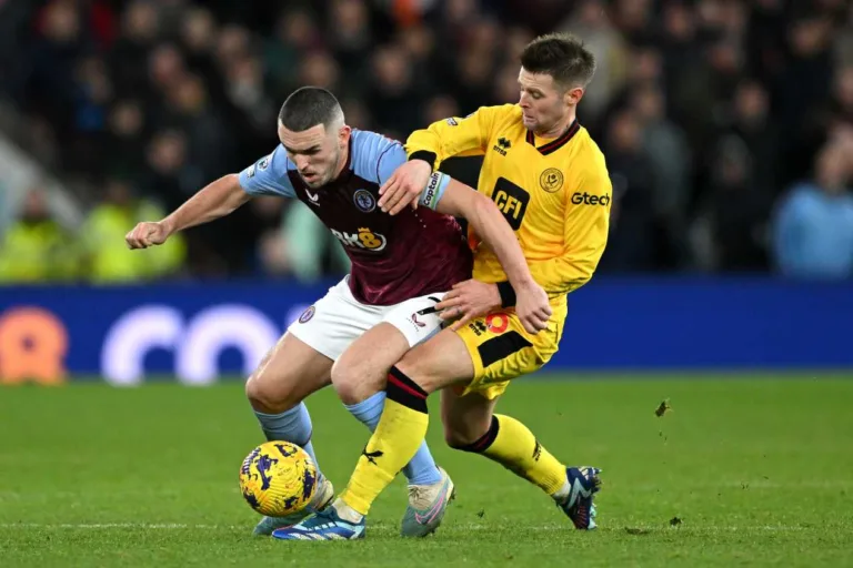 Aston Villa busca o empate contra o Sheffield e conquista a vice-liderança da Premier League