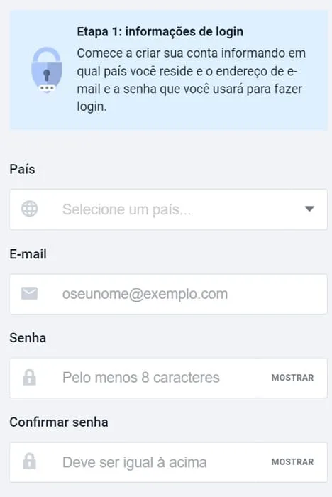 Registrar-se no Pinnacle Cassino