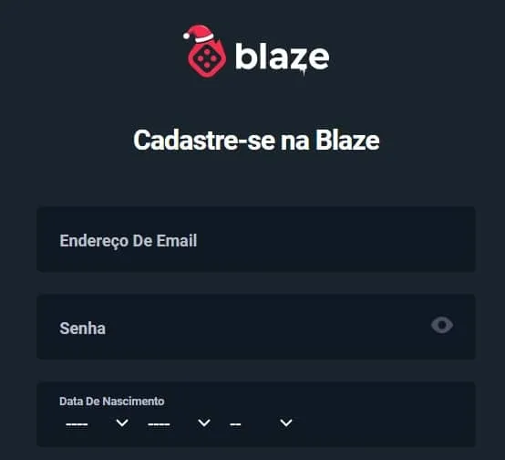 página de cadastro da Blaze.com