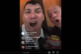 Imagem dos jogadores do Vasco em provocação a Soteldo pelo rebaixamento do Santos