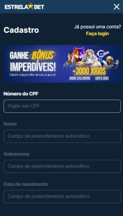 EstrelaBet Cadastro