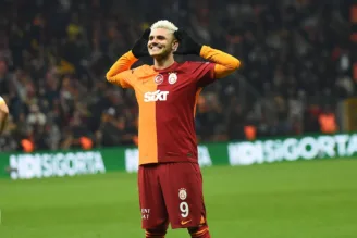 Mauro Icardi, jogador do Galatasary, celebra gol no Campeonato Turco