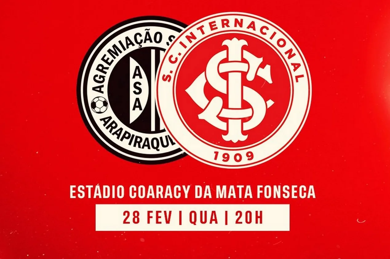 ASA x Internacional: onde assistir AO VIVO ao jogo pela Copa do Brasil