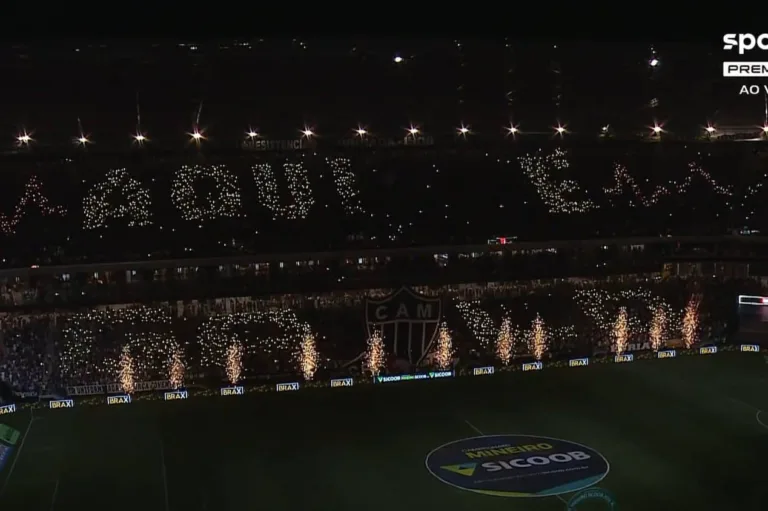 Atlético-MG x Cruzeiro: clássico tem mosaico de LED e muitos fogos; assista