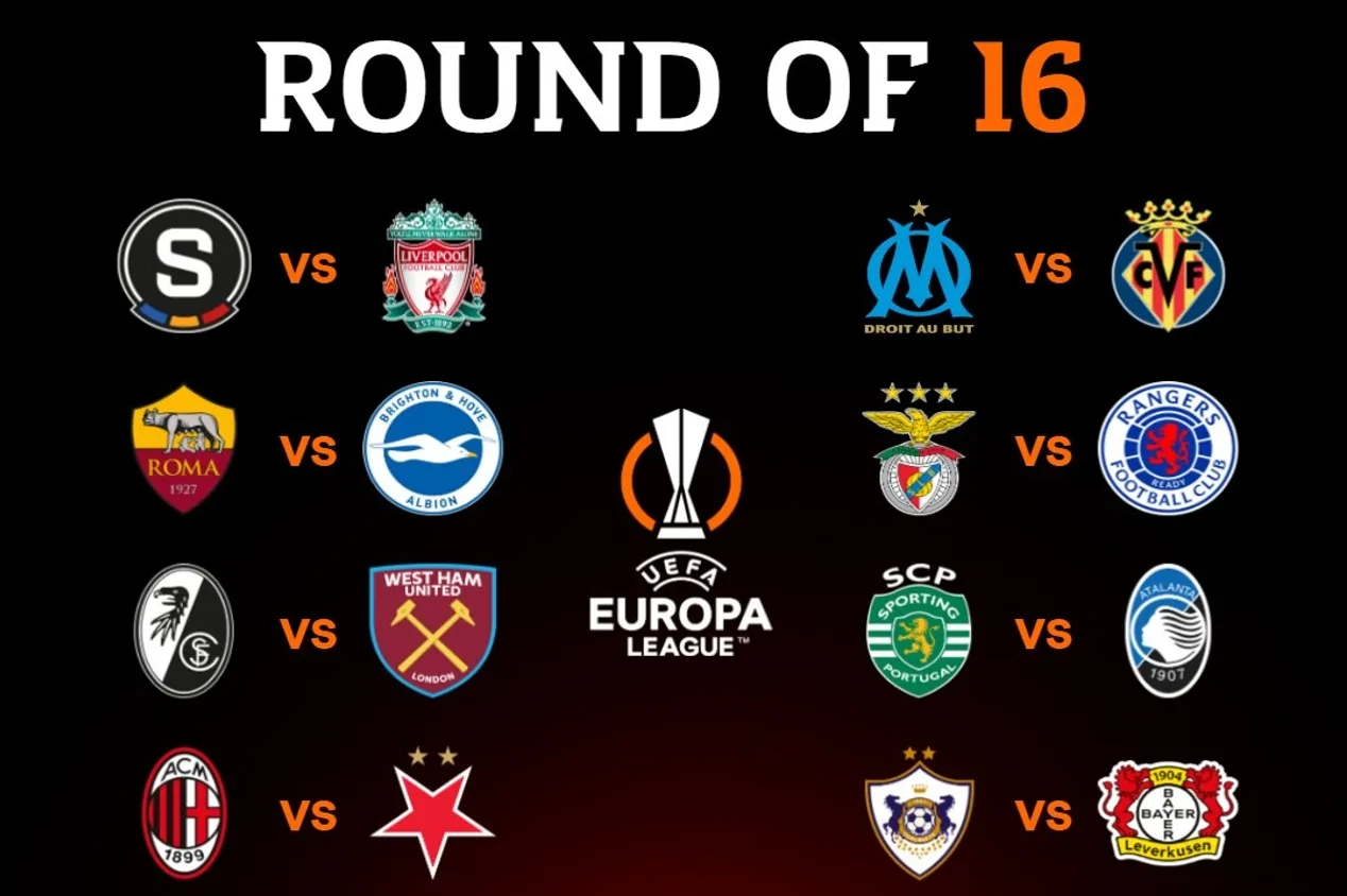 Confira os jogos definidos para as oitavas de final da Europa League