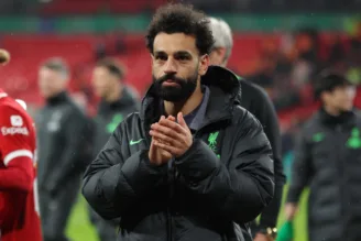 Mohamed Salah em jogo do Liverpool