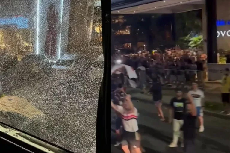 Ônibus do Palmeiras é atacado por torcedores do SPFC em BH; veja