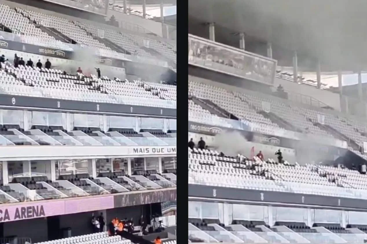 Princípio de incêndio é registrado antes de jogo do Corinthians