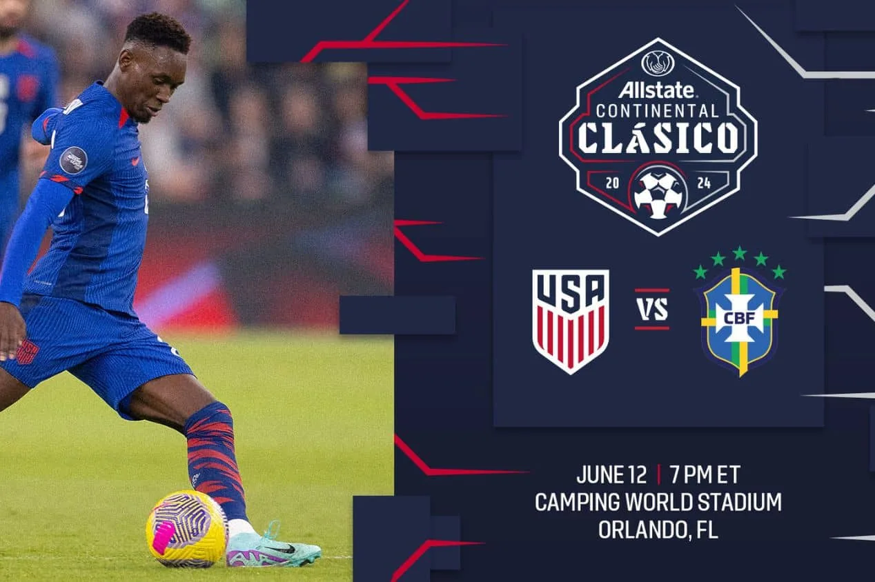 EUA anunciam amistoso contra a seleção brasileira em junho