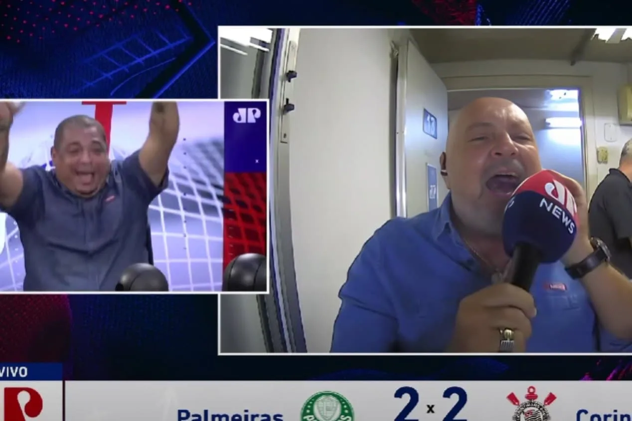 Vampeta vai à loucura com gol de Garro contra o Palmeiras; assista