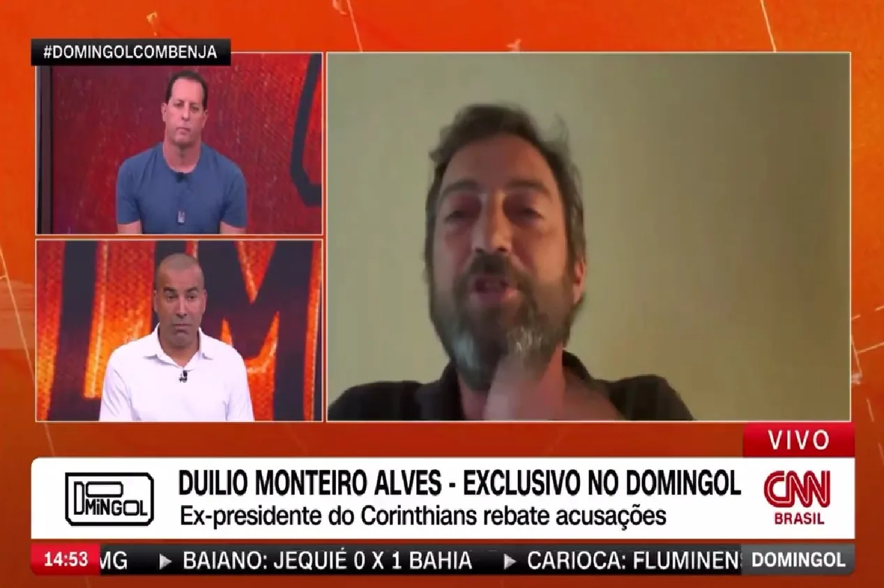 Benja discute ao vivo com Duílio, ex-presidente do Corinthians, e briga viraliza