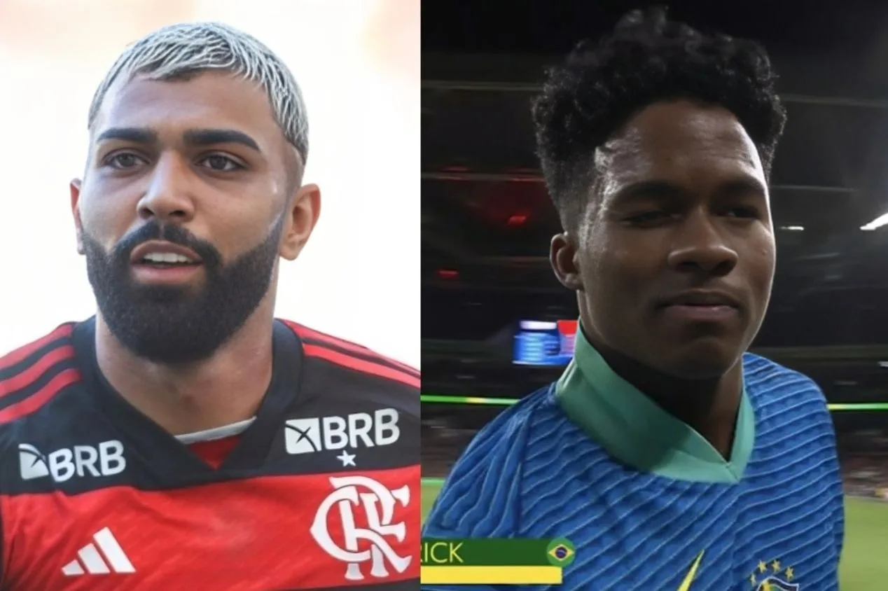 Gabigol comete gafe após reagir ao primeiro gol de Endrick na seleção brasileira