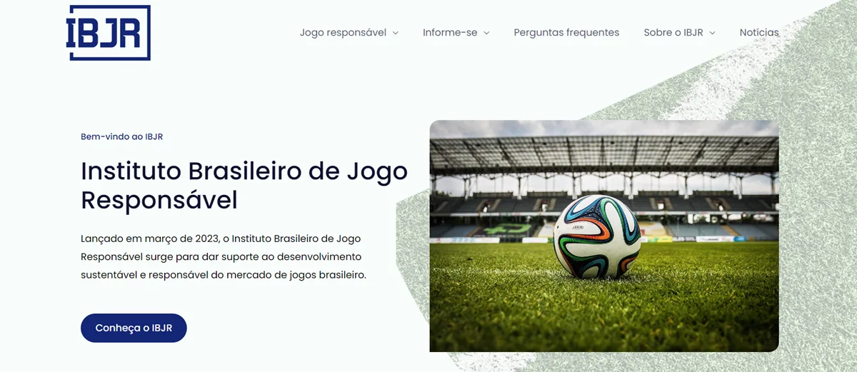 reprodução de tela do site Instituto Brasileiro de Jogo Responsável
