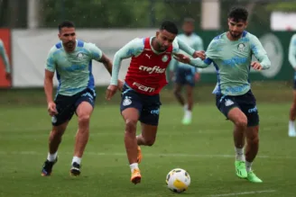 Jorge em treinamento como jogador do Palmeiras