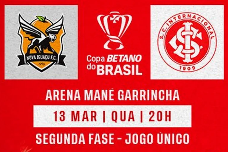 Nova Iguaçu x Internacional: onde assistir AO VIVO ao jogo da Copa do Brasil