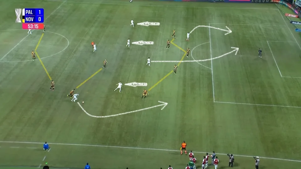 Lance que originou o gol de Endrick