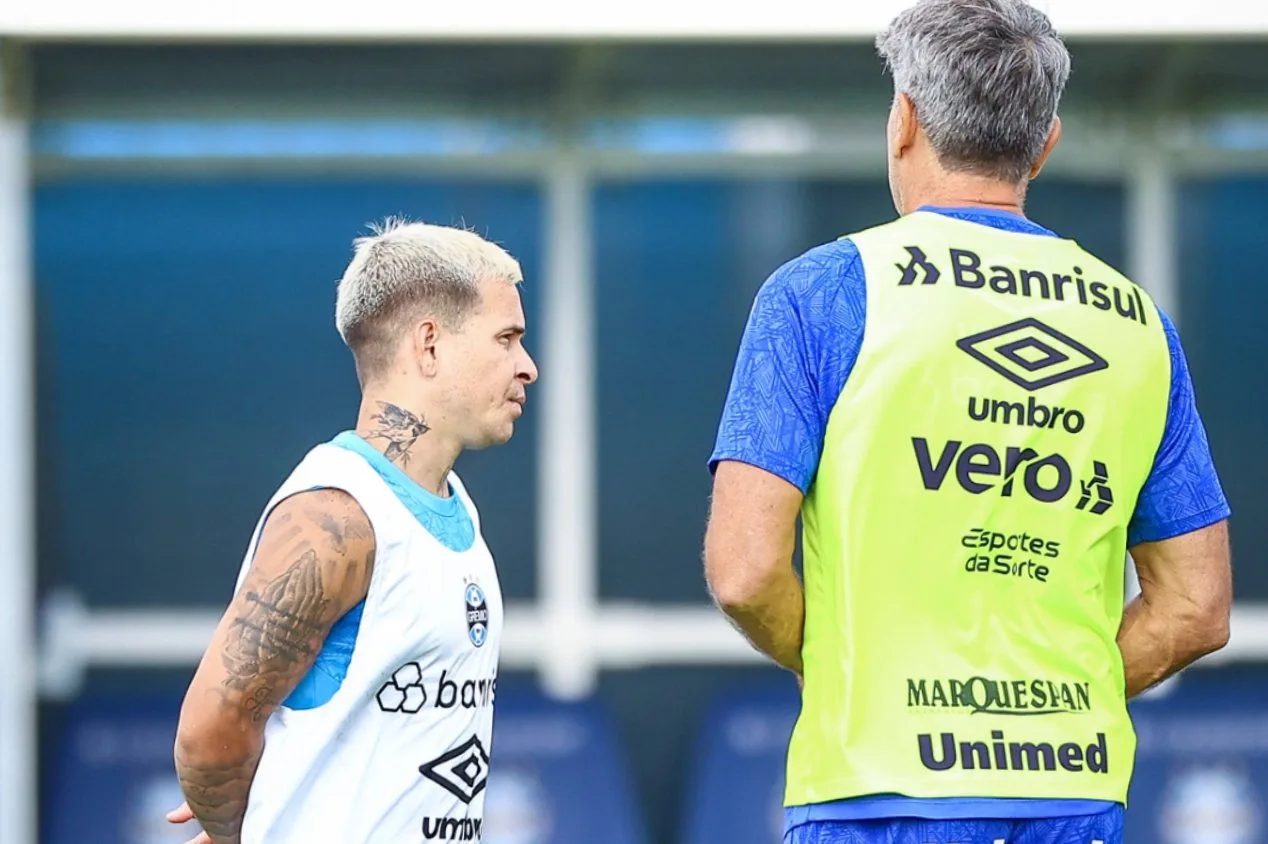 Ainda sem Soteldo, Grêmio faz primeiro treino com bola visando ‘decisão’ contra o Caxias