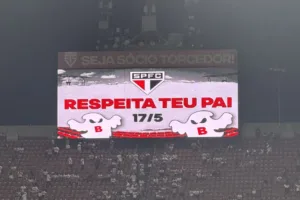 SPFC x Palmeiras exibe provocação no telão do MorumBIS após empate no Paulistão