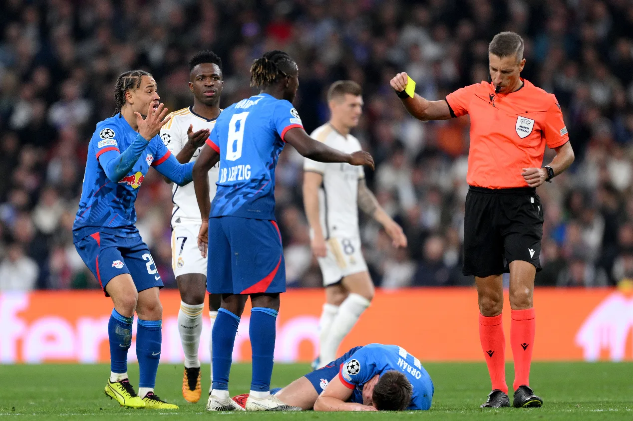 Leipzig ironiza não expulsão de Vinícius Júnior em classificação do Real Madrid na Champions