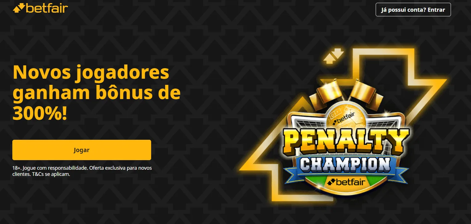 reprodução de tela do site da Betfair