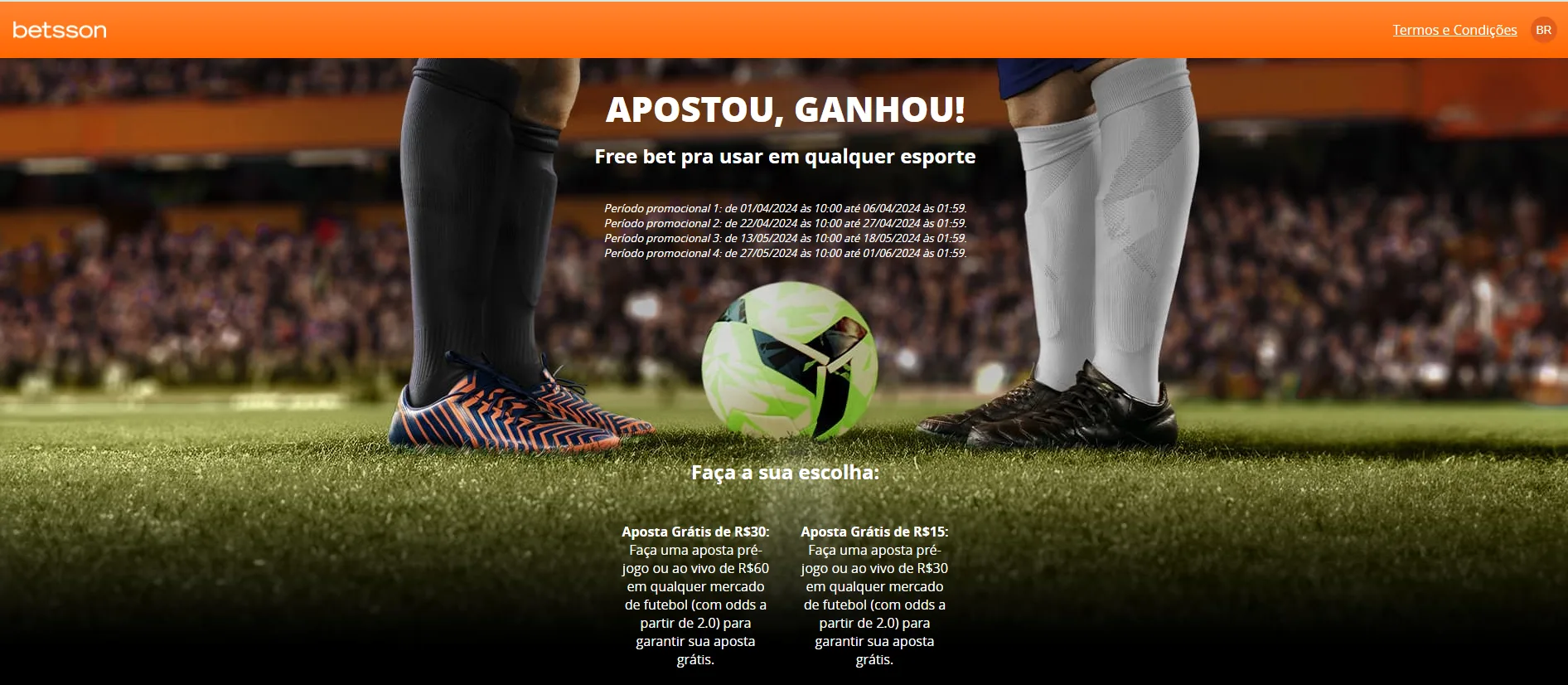 reprodução de tela do site da Betsson