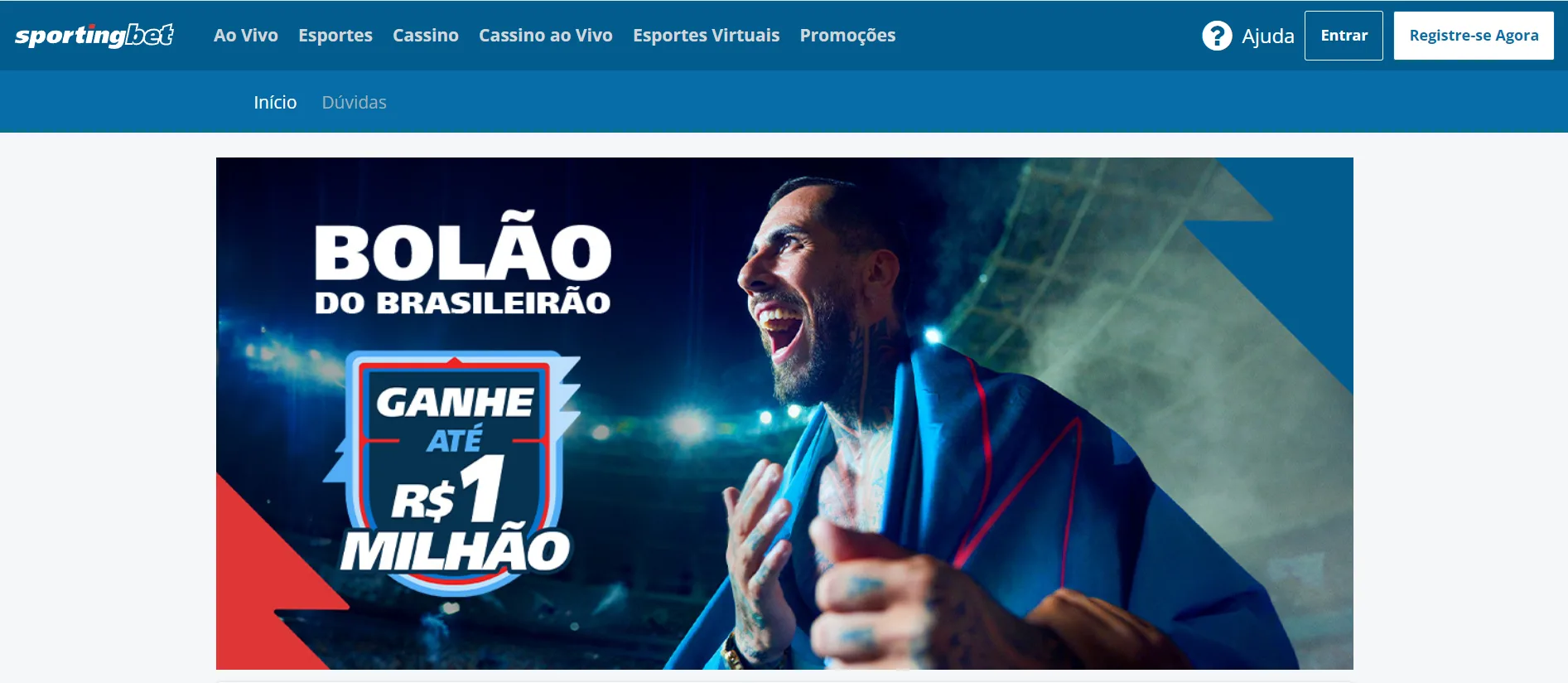 reprodução de tela do site Sportingbet
