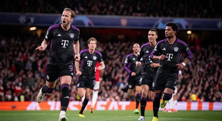 Kane concretiza em Bayern x Arsenal e contabiliza mais gols do que jogos na temporada