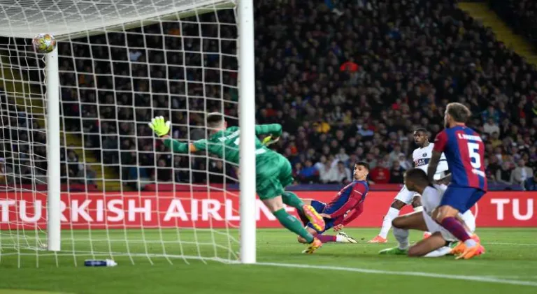 Dembélé supera a marcação e arranca o empate para o PSG contra o Barcelona; veja