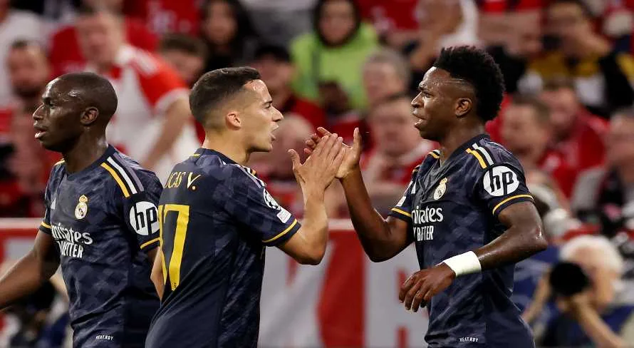 Vini Júnior marca para o Real Madrid contra o Bayern de Munique na Champions; veja