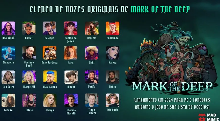 Mark of the Deep tem influenciadores brasileiros na dublagem; saiba quais