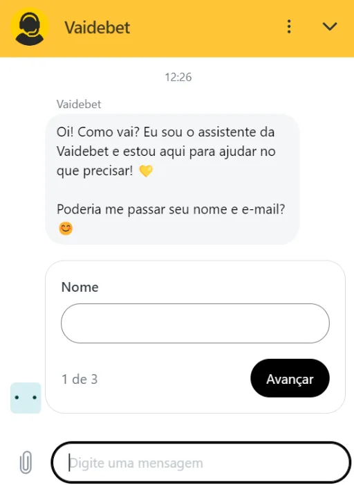Chat Ao Vivo da Vaidebet Serviço de Atendimento ao Cliente