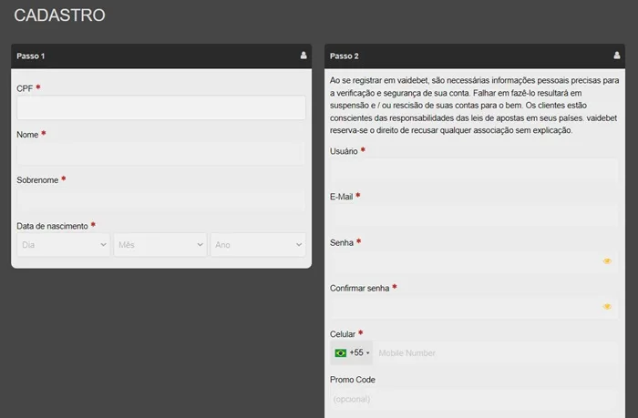 tela de castro no site Vaidebet
