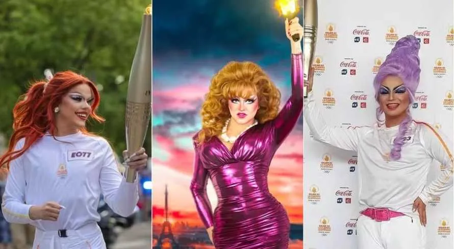 Paris 2024: drag queens participam da passagem da tocha olímpica