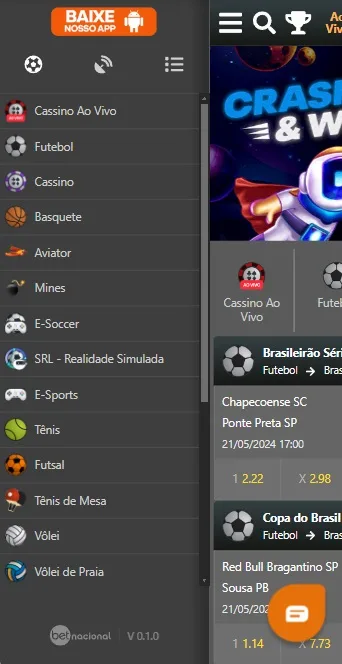 Betnacional ao Vivo no Celular reprodução de tela do aplicativo Betnacional
