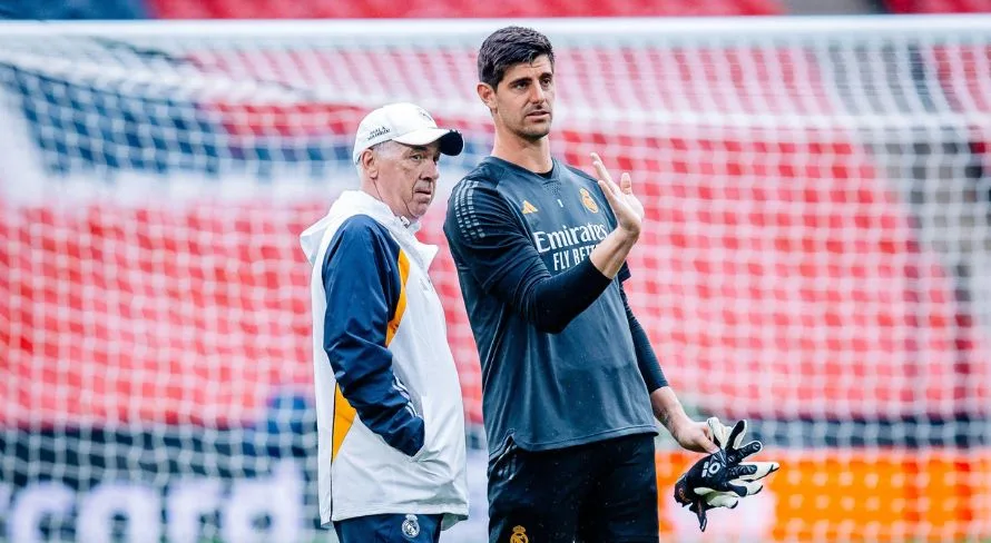 Ancelotti confirma Courtois como titular na decisão entre Real Madrid x Dortmund na Champions