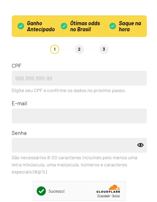 reprodução da tela de registro da KTO Brasil