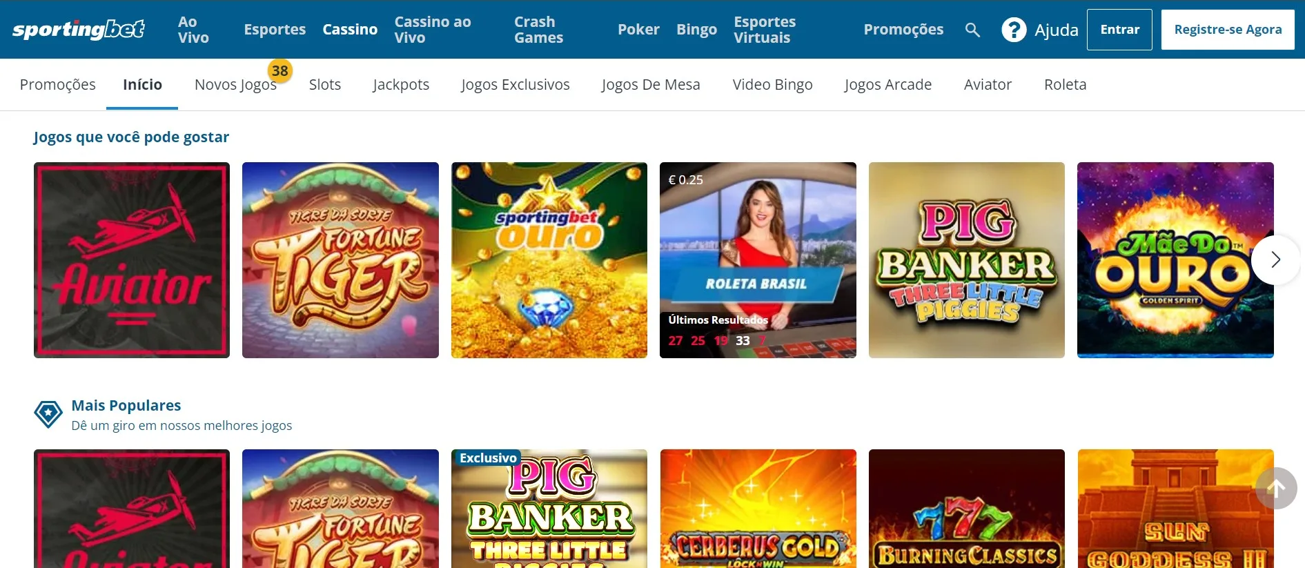 reprodução do site Sportingbet Brasil