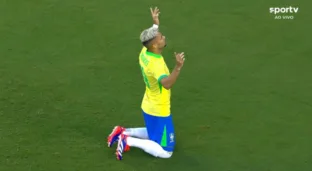 Andreas Pereira fez um golaço no amistoso do Brasil. (Foto: Reprodução/ SporTV)