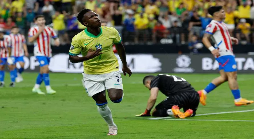 Com show de Vinicius Júnior, Brasil goleia o Paraguai pela Copa América